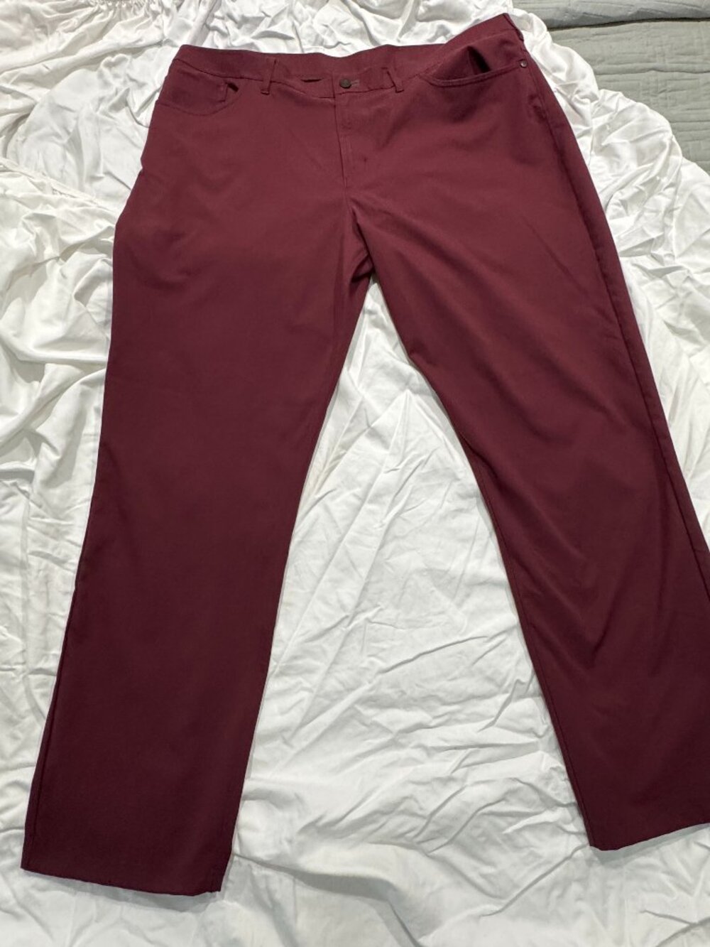 Public Rec Burgundy Dealmaker Pants Size 40 Inseam 28.5